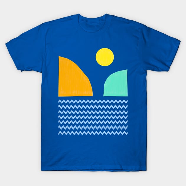 Minimalist Mountain Scene T-Shirt by RockettGraph1cs